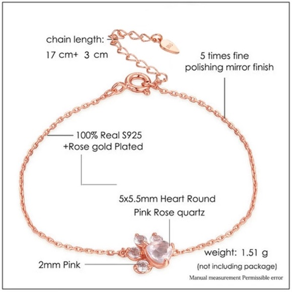 Rose Gold Paw Bracelet - Picture 5 of 5